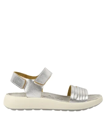 Sandale casual, dama,  757081 argintiu, piele naturala, Argintiu