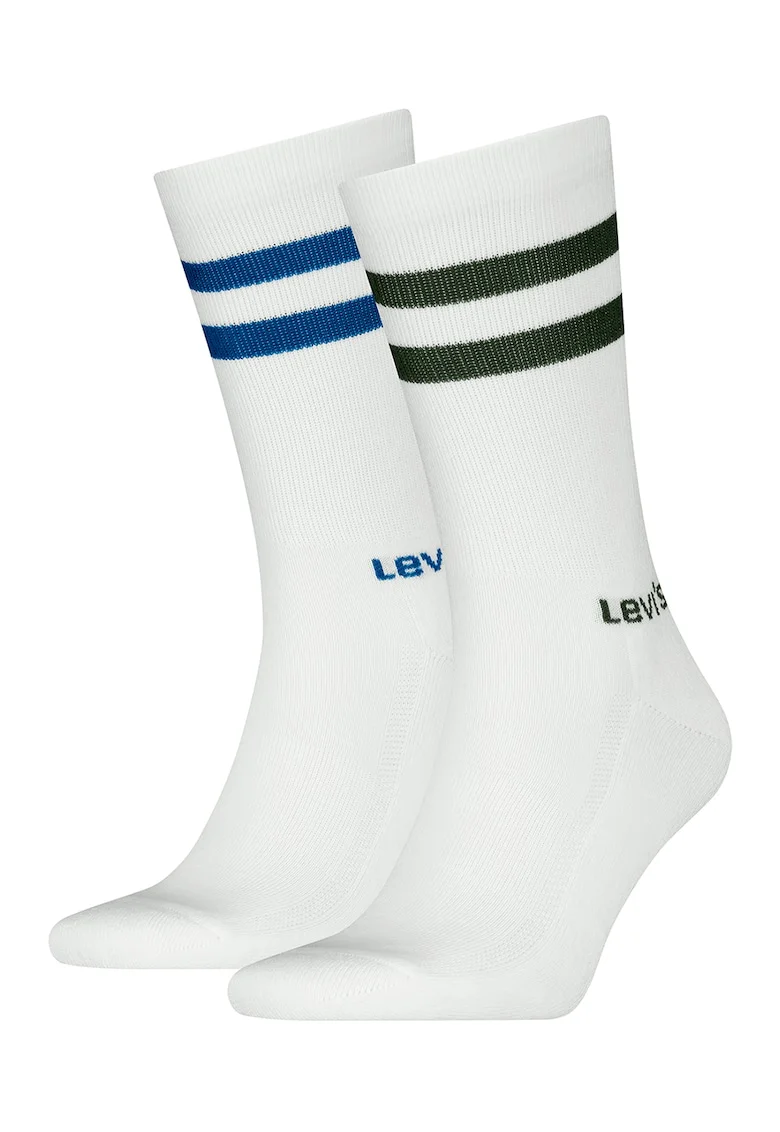 Set de sosete lungi unisex -2 perechi, Negru/Albastru inchis/Alb murdar