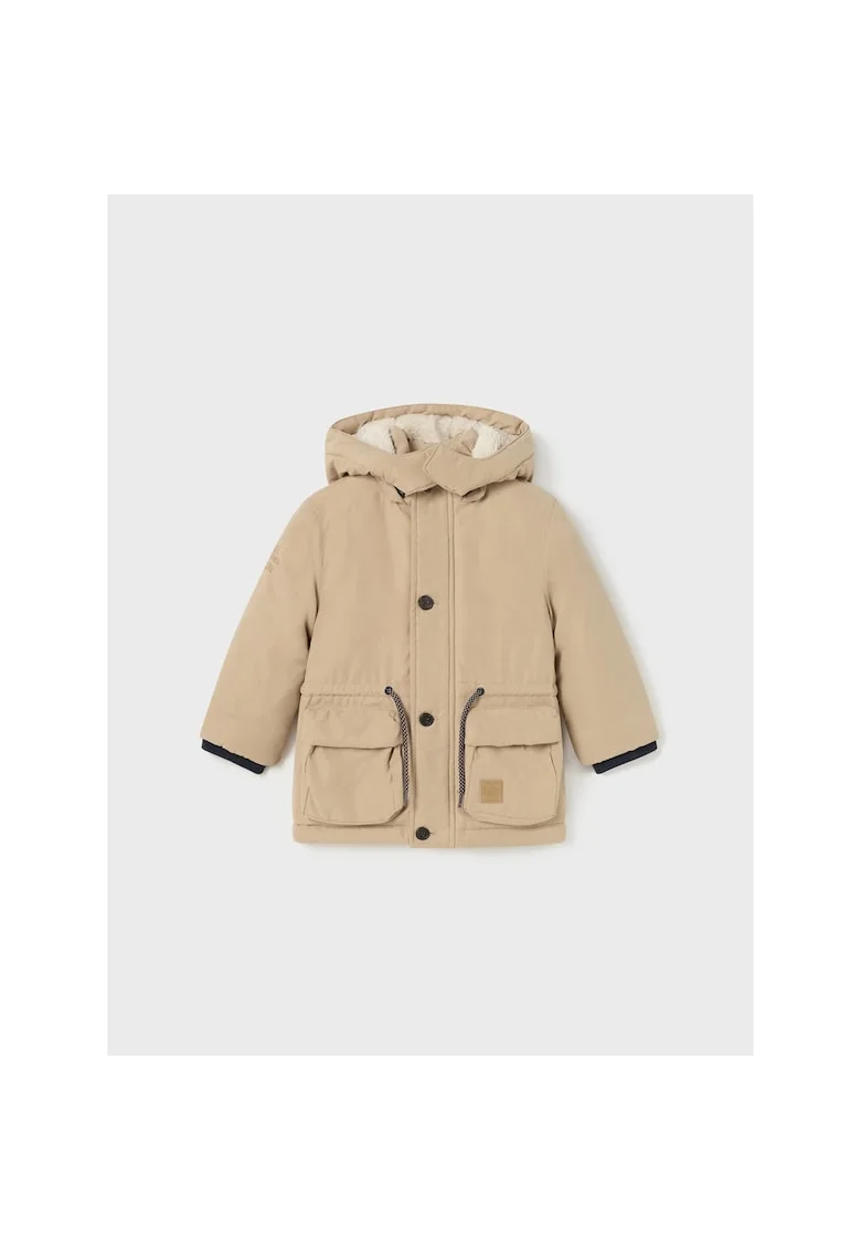 Geaca parka Baieti,  303270087, Poliester, Bej