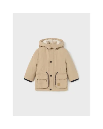 Geaca parka Baieti,  303270087, Poliester, Bej