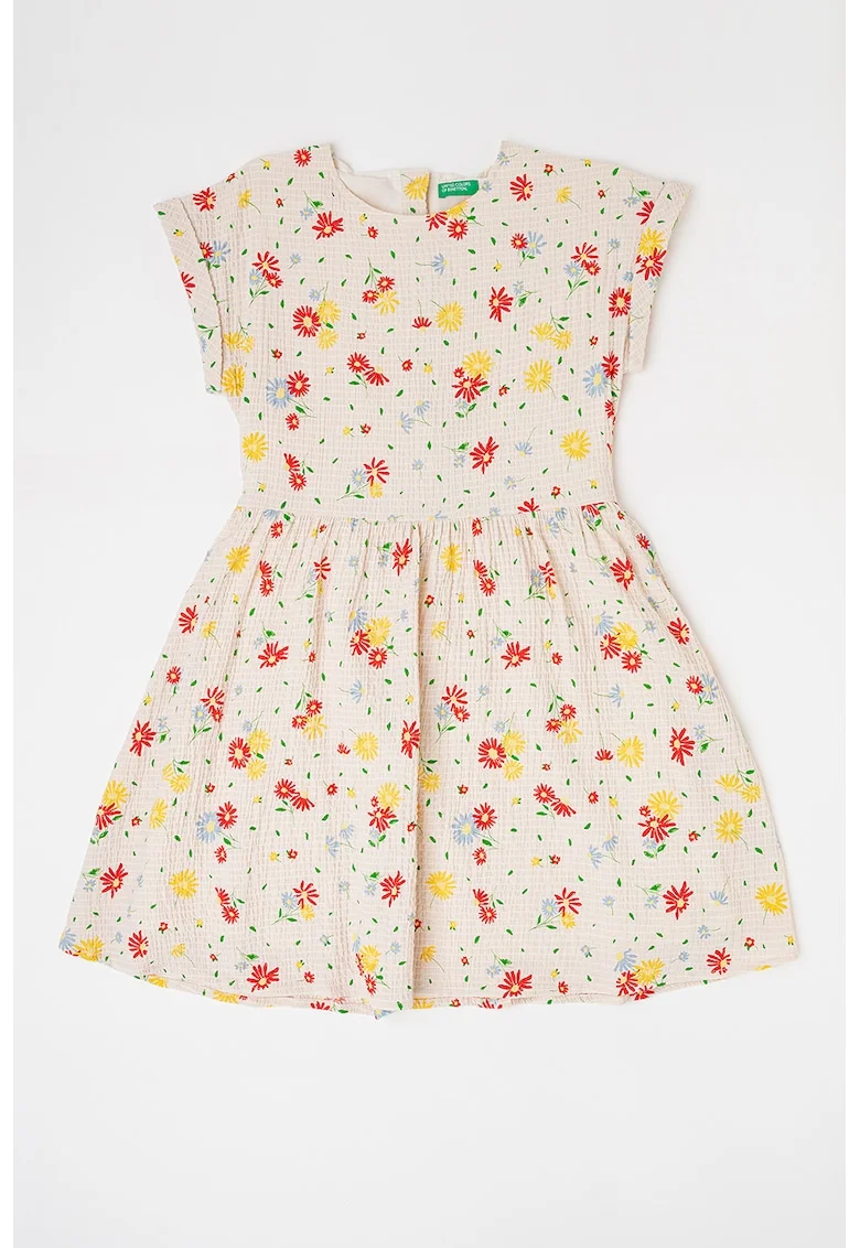 Rochie cu imprimeu floral, Rosu/Verde/Bej deschis