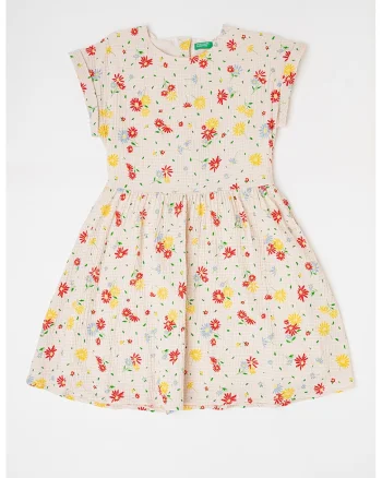 Rochie cu imprimeu floral, Rosu/Verde/Bej deschis
