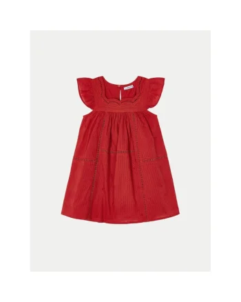 Rochie fete,  13775, Rosu, Bumbac