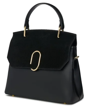 Poseta din piele naturala Ruby neagra
