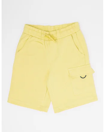 Pantaloni scurti de bumbac cu buzunare, Galben pal