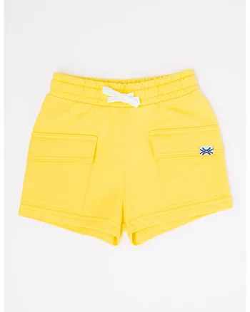 Pantaloni scurti cu snur si buzunare, Galben