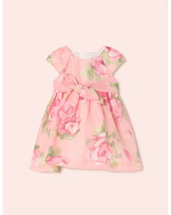 Rochie baby-doll cu model floral, Roz