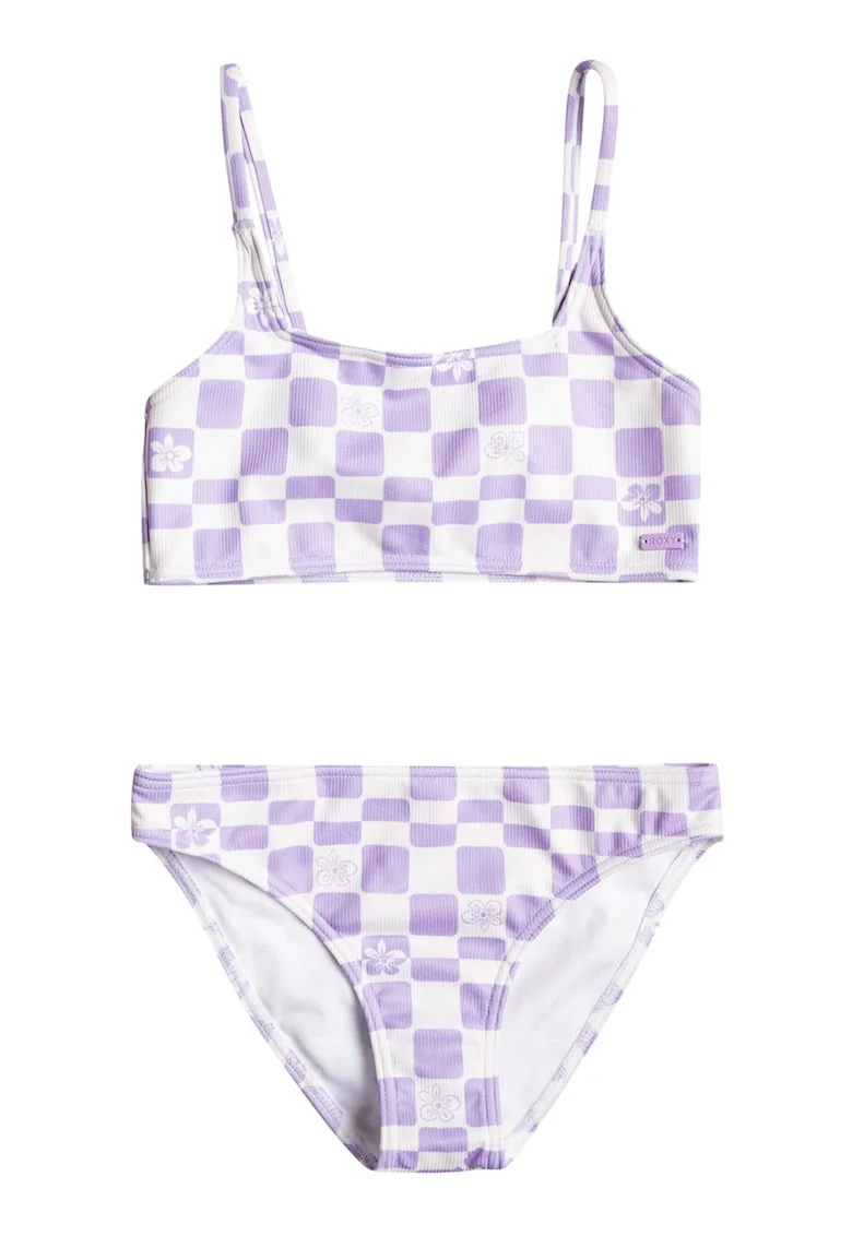 Costum de baie cu model in carouri Magical Waves - 2 piese, Violet
