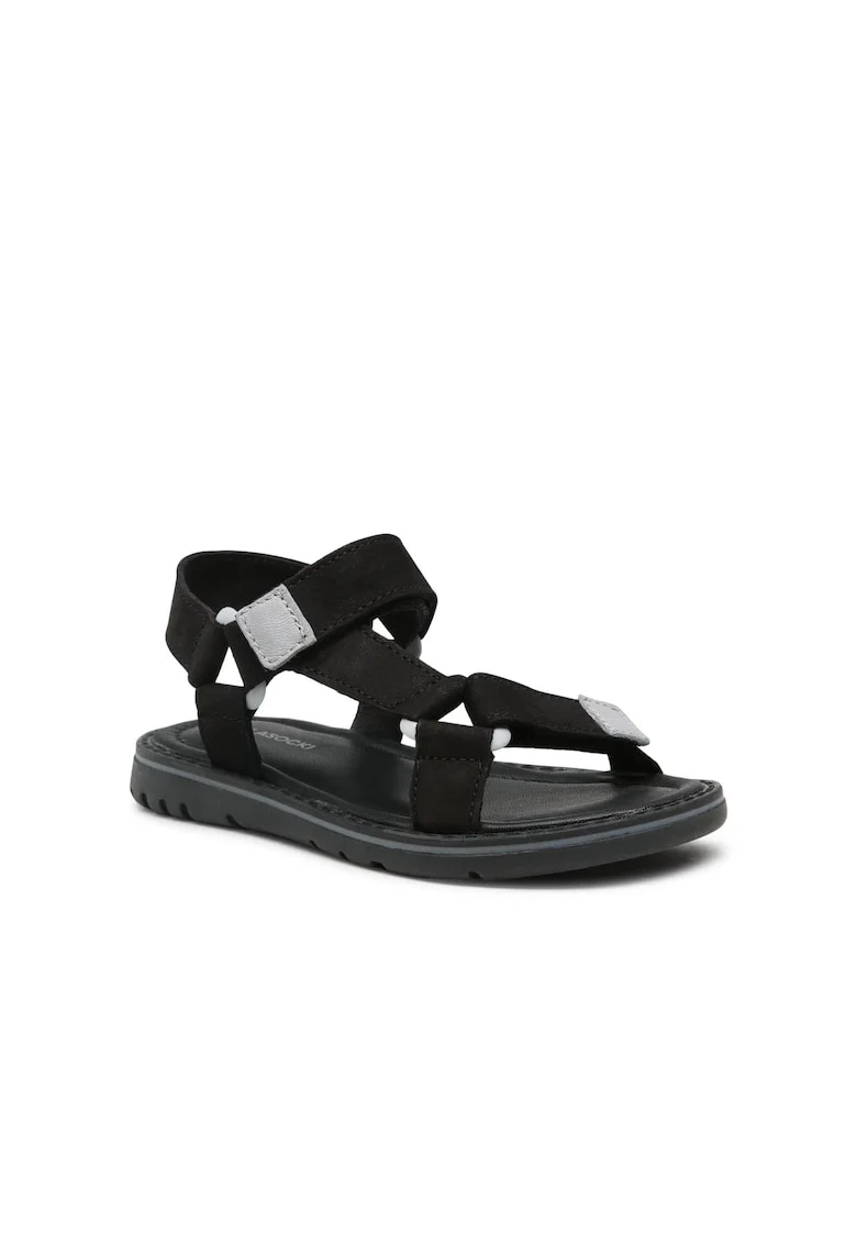 Sandale fata,  Piele nabuc, Negru