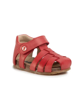 Sandale fete,  Piele naturala, Rosu