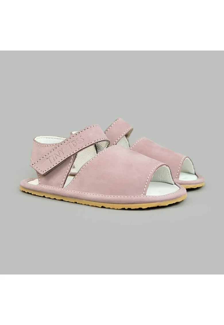 Sandale Barefoot din piele naturala, Nadeis, Roz, Roz pal