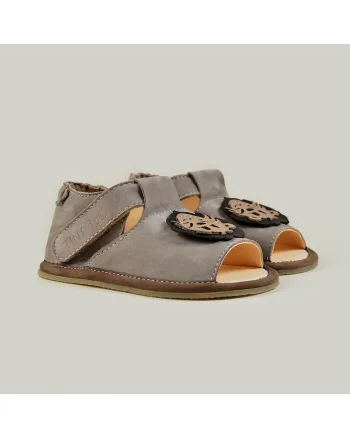 Sandale Barefoot din piele naturala, Rani, Maro, Maro