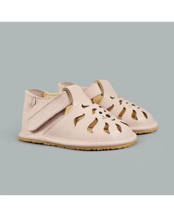 Sandale Barefoot din piele naturala, Shira, Roz, Roz pal