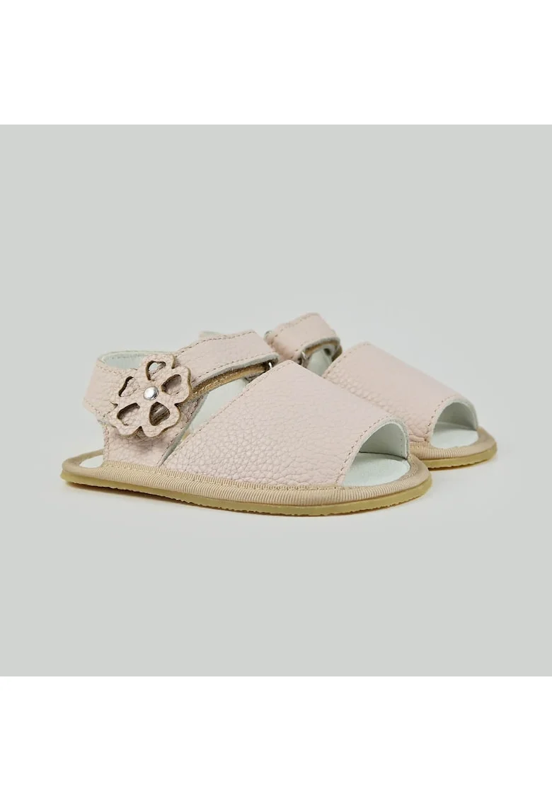Sandale Barefoot din piele naturala, Violet, Roz, Roz pal