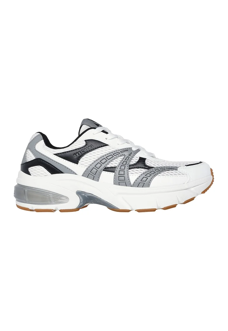 Pantofi sport din plasa cu garnituri din piele ecologica Shadow Stel, Alb/Gri