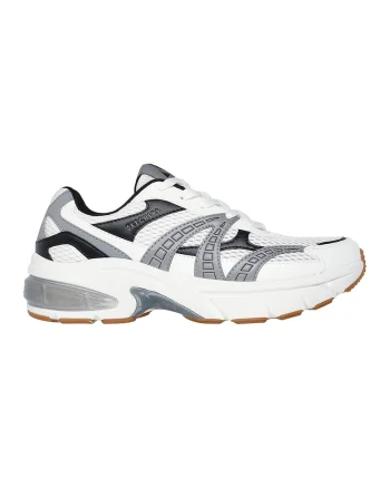 Pantofi sport din plasa cu garnituri din piele ecologica Shadow Stel, Alb/Gri