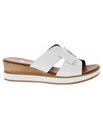 Papuci dama, Piele,  D6456-00, alb, Alb