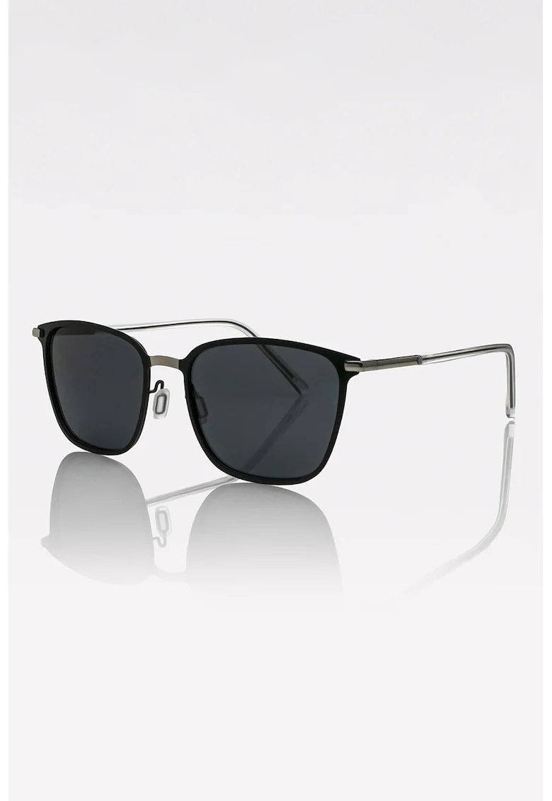Ochelari de soare unisex cu lentile polarizate, Negru/Argintiu inchis