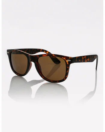 Ochelari de soare unisex cu lentile polarizate si model, Maro inchis/Portocaliu stins