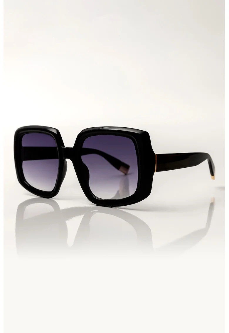 Ochelari de soare patrati cu lentile in degrade Natalie, Negru