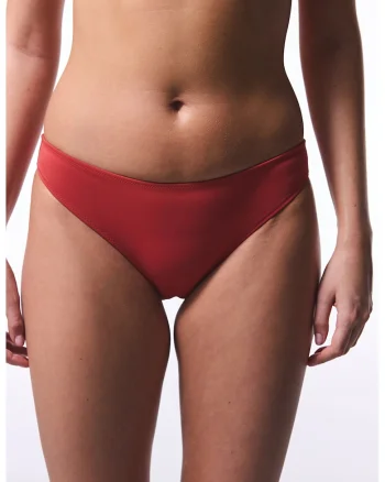 Bikini clasic cu model uni, Rosu stins