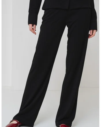 Pantaloni drepti cu talie inalta Norele, Negru