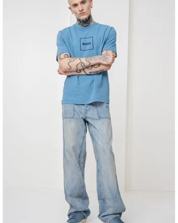 Tricou din amestec de in, Albastru lavanda
