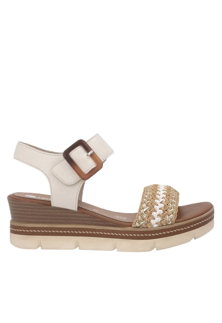 Sandale casual, dama,  D2L55-60 bej, piele ecologica D2L55-60, Bej