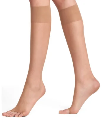 Sosete lungi transparente fara material la nivelul degetelor Shelina - 12 DEN, Maro taupe deschis