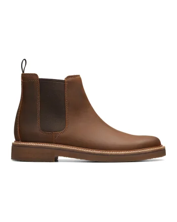Ghete Chelsea de piele Clarkdale Easy, Maro deschis