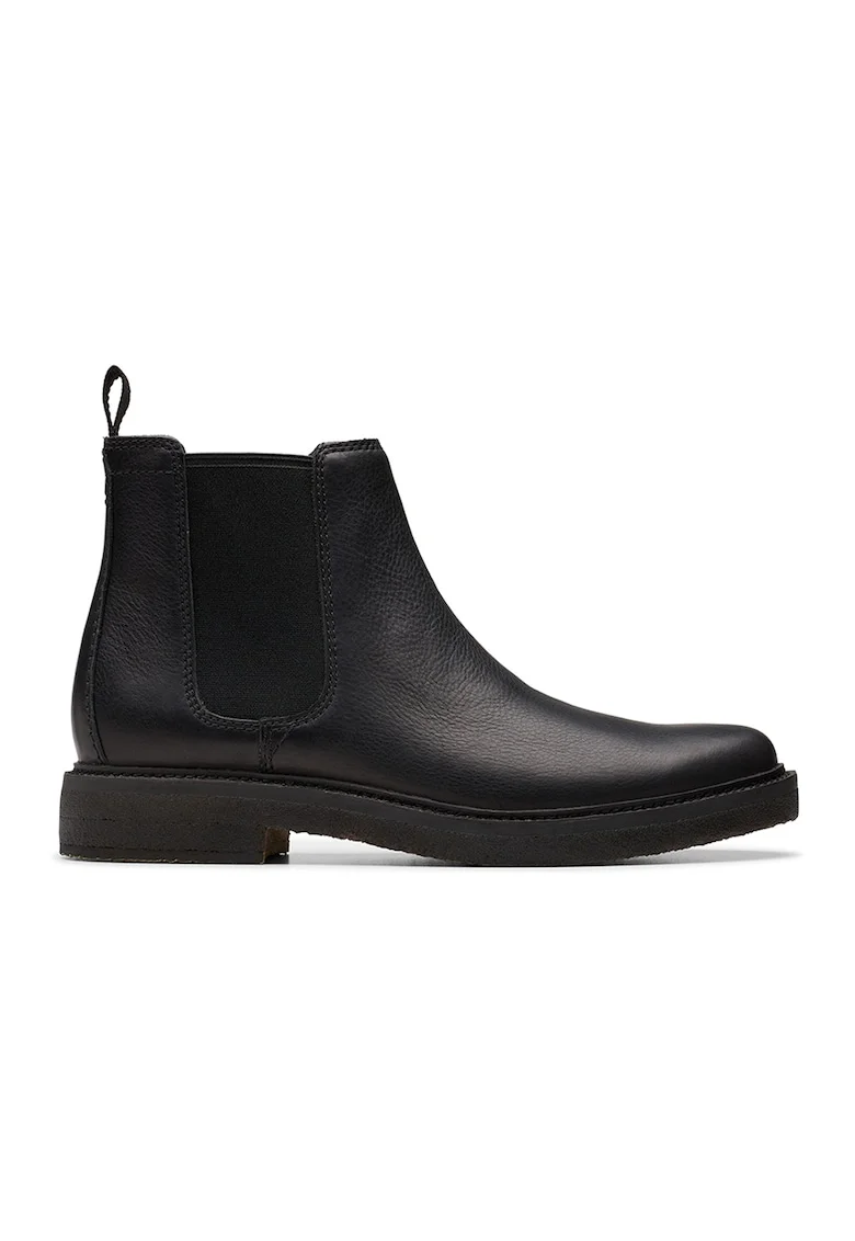 Ghete Chelsea de piele Clarkdale Easy, Negru stins