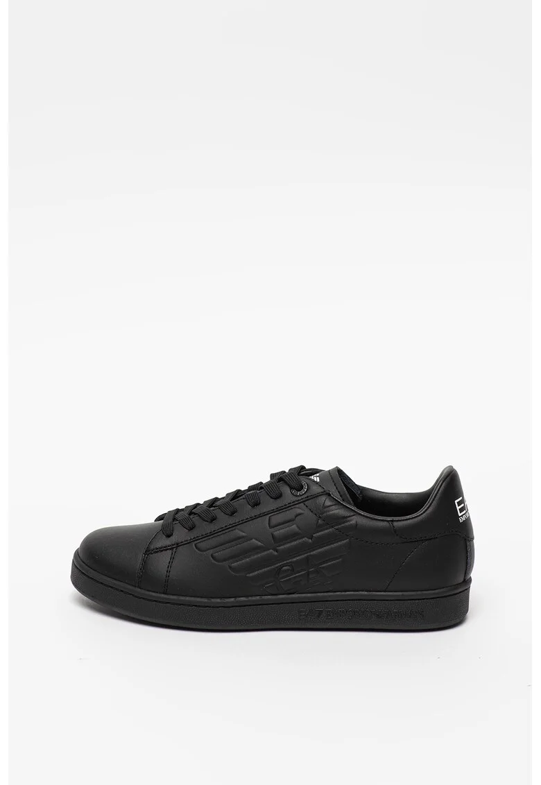 Pantofi sport unisex de piele cu logo in relief