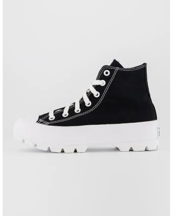 Tenisi mid-high cu talpa masiva Chuck Taylor All Star, Alb/Negru