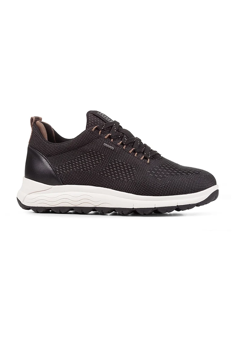 Pantofi sport din material textil cu garnituri din piele intoarsa, Gri antracit