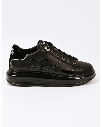 Pantofi sport din piele cu logo, Negru