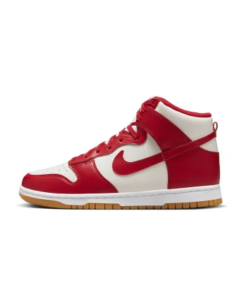 Pantofi sport high-top de piele Dunk, Rosu/Alb