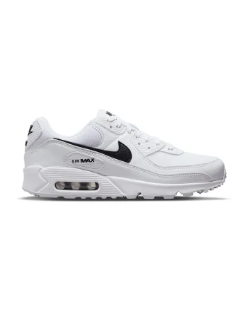 Pantofi sport din piele ecologica cu garnituri din material textil Air Max 90, Alb/Negru