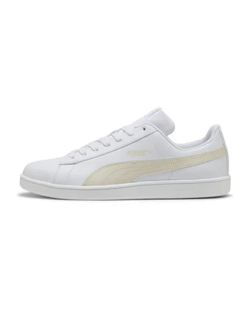 Pantofi sport de piele ecologica cu talpa plata, Alb optic/Alb murdar