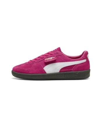 Pantofi sport Palermo de piele intoarsa si piele, Alb/Fucsia