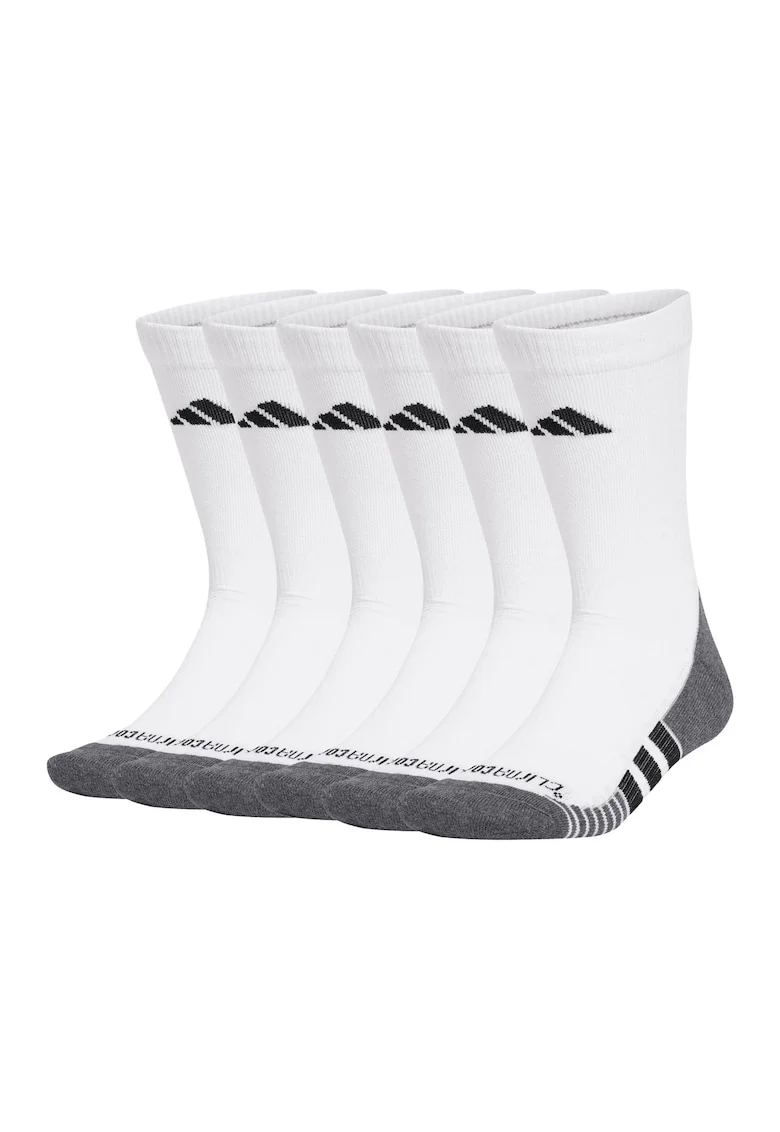 Set de sosete unisex cu talpa dubla Performance Climacool - 6 perechi, Alb