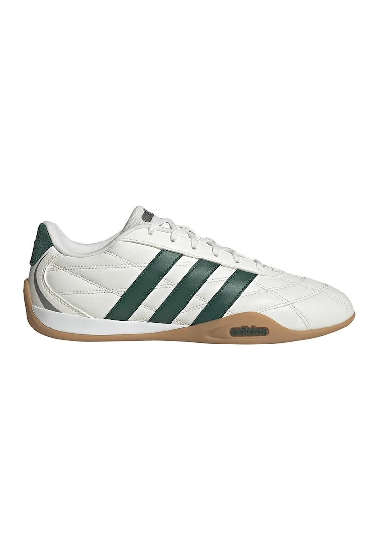Pantofi sport low-cut din piele cu garnituri din piele ecologica Adipista, Maro nisip/Kaki inchis/Alb murdar