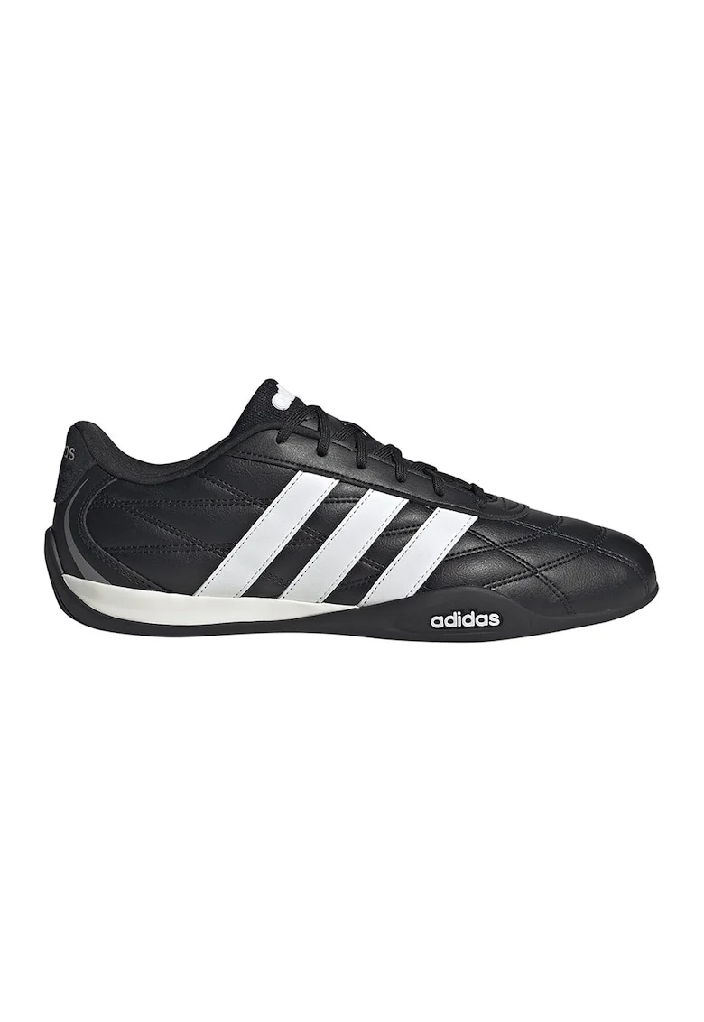 Pantofi sport low-cut din piele cu garnituri din piele ecologica Adipista, Negru/Alb optic/Gri antracit