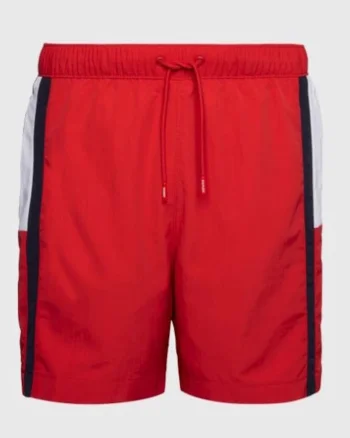Pantaloni scurti de baie barbati,  Poliester, Rosu, Rosu