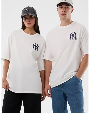 Tricou lejer din bumbac cu imprimeu pe partea din spate si model unisex, Alb