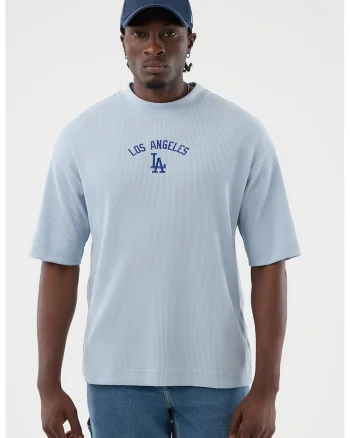 Tricou cu design text Waffle Box, Albastru pastel