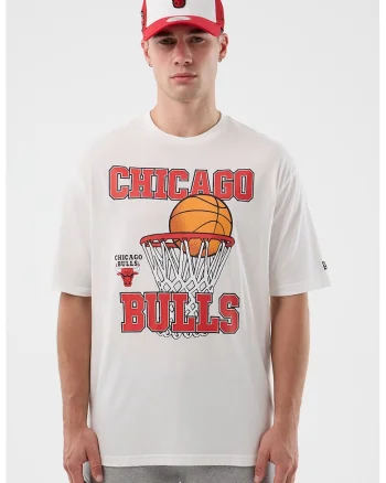 Tricou cu imprimeu graic NBA Chicago Bulls, Alb