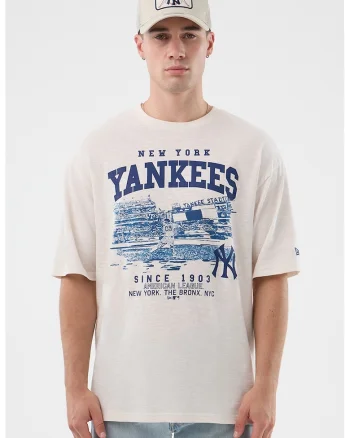 Tricou cu imprimeu grafic NY Yankees, Alb/Albastru