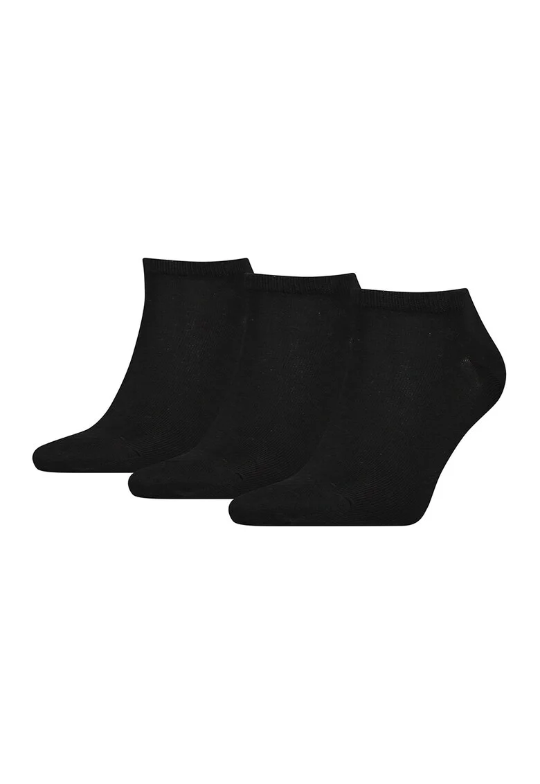 Set de sosete pana la glezna cu detaliu logo - 3 perechi, Albastru ultramarin