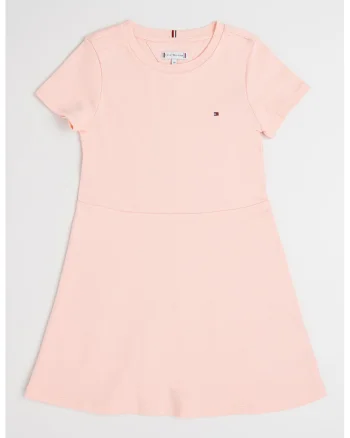 Rochie mini de bumbac, Roz deschis