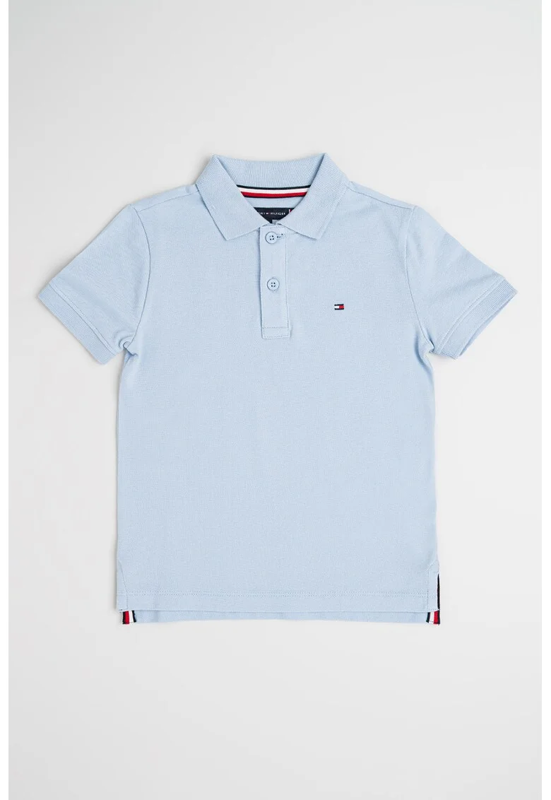 Tricou polo din bumbac pique, Albastru azur